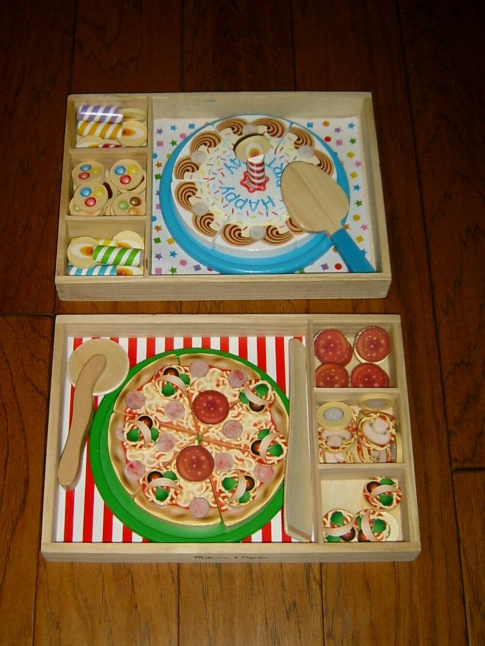 Wooden Melissa and Doug Pizza, Birthday Party Food Play Sets Bundle - Picture 2 of 4